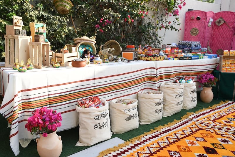 In Abu Dhabi’s Yas Island, Hessa Al Najjar prepared a festive booth for her children
