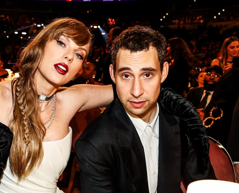 Taylor Swift and Jack Antonoff attend the 66th Grammy Awards in February. Getty