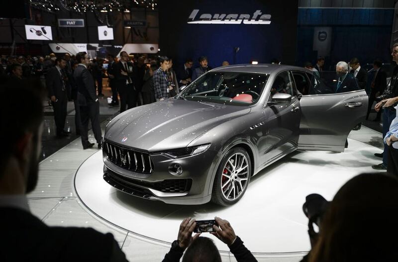 Maserati’s Levante. The top-spec of the Italian carmaker’s new SUV should hit 100kph in 5.2 seconds and 264km. Fabrice Coffrini / AFP