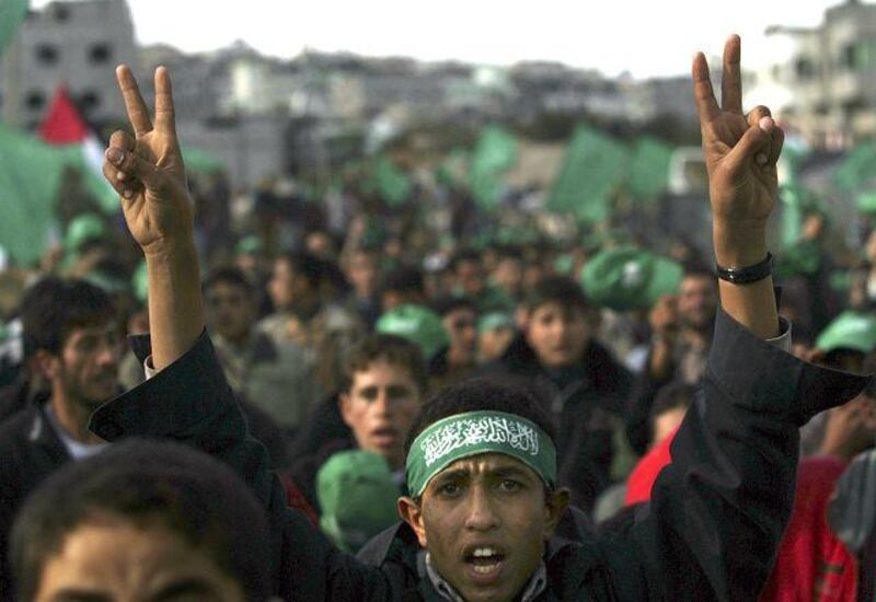 Hamas supporters celebrate their victory in 2006.