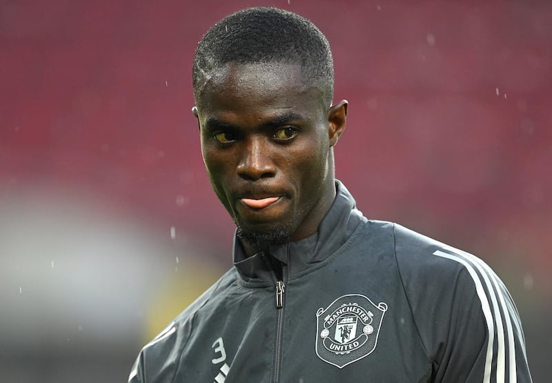 Eric Bailly during a training session ahead of the Europa League quarter-final match against FC Copenhagen in Cologne, Germany. Getty Images