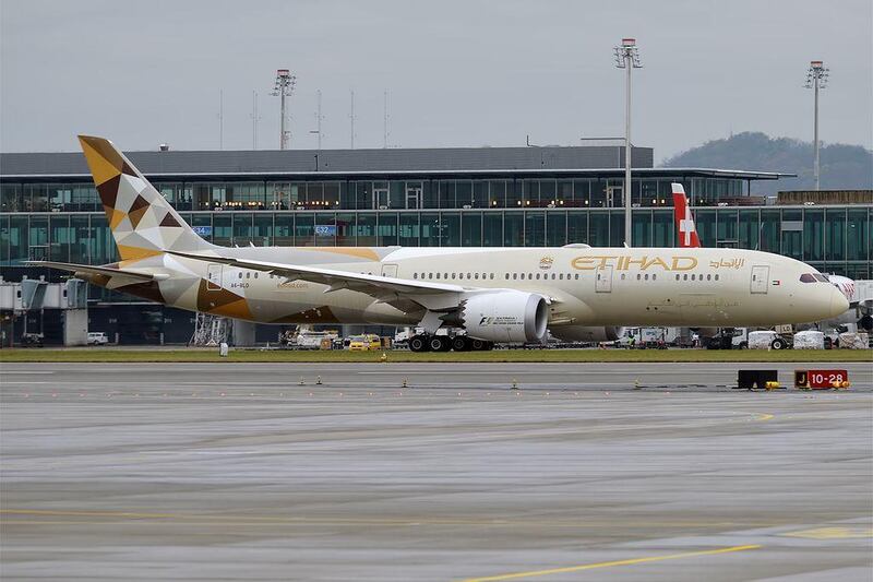 An Etihad Airways Boeing 787-9 Dreamliner. 