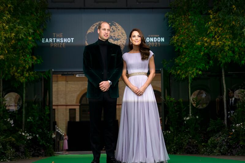 Prince William and his wife, Kate, Princess of Wales, attend the first Earthshot Prize awards ceremony at Alexandra Palace in London. AP