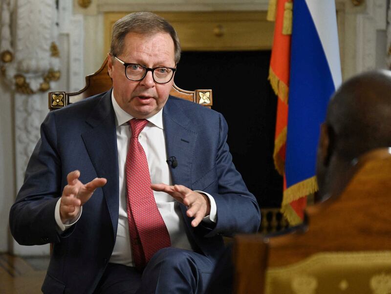 Andrei Kelin, Russia's Ambassador to the UK, said British foreign secretary Liz Truss had tried to “instigate" the Russia-Ukraine conflict by pushing for the West to continue supplying Kyiv in a position he argued would be “no good for Ukraine”, during an interview on the BBC's 'Sunday Morning'. BBC handout via Reuters