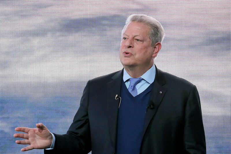 Former US vice president Al Gore speaks at the World Economic Forum in Davos, Switzerland. Michel Euler / AP Photo