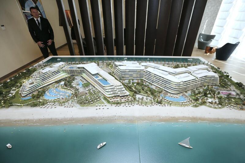 A scale model of the Alef Residences. Sarah Dea /The National

￼￼￼￼￼￼￼￼￼