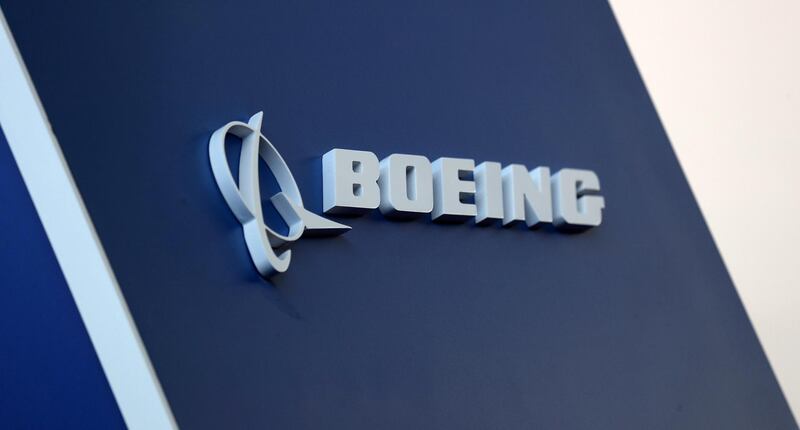 FILE PHOTO: The Boeing logo is pictured at the Latin American Business Aviation Conference & Exhibition fair (LABACE) at Congonhas Airport in Sao Paulo, Brazil August 14, 2018. Picture taken August 14, 2018. REUTERS/Paulo Whitaker/File Photo