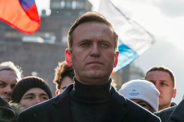 Russian opposition politician Alexei Navalny takes part in a rally to mark the fifth anniversary of opposition politician Boris Nemtsov's murder. Reuters, File  