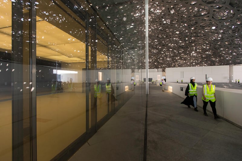 Abu Dhabi, United Arab Emirates, June 22, 2017:     General view of the Louvre Abu Dhabi construction site on Saadiyat Island in Abu Dhabi on June 22, 2017. Christopher Pike / The National

Reporter: James Langston, Nick Leech
Section: Louvre


 *** Local Caption ***  CP0622-Louvre-09.JPG