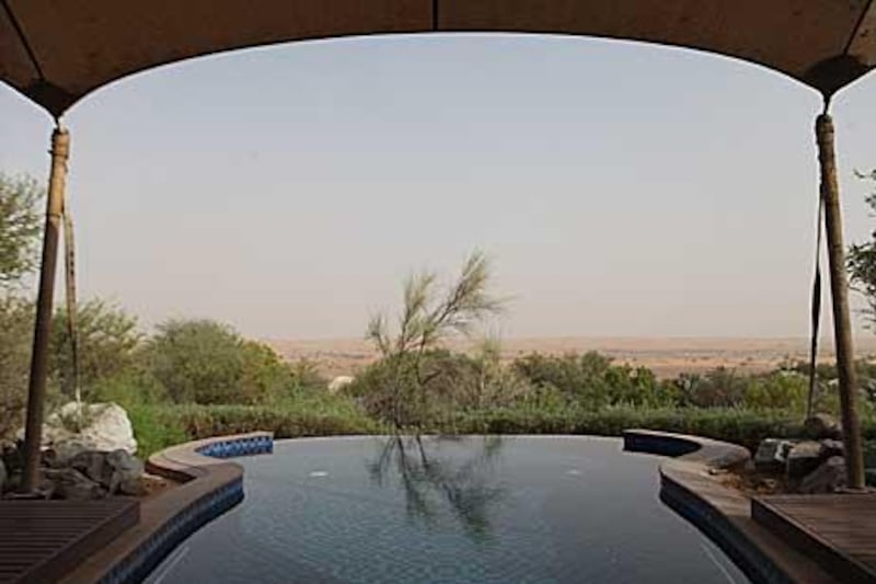 The suite's private swimming pool at Al Maha Resort. Lee Hoagland / The National