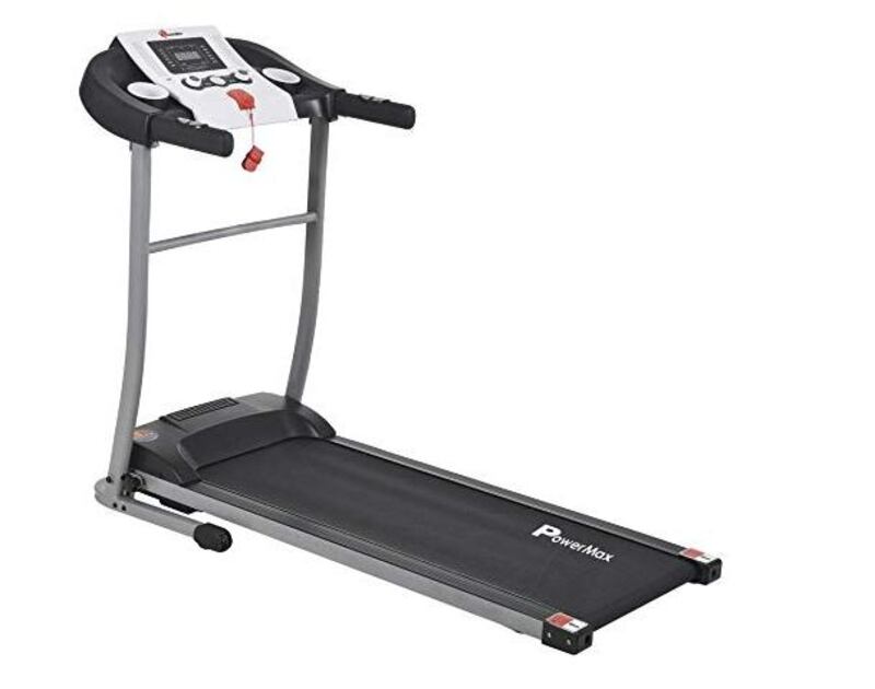 The Powermax Fitness light weight and foldable motorised treadmill is Dh799, down from Dh2,099, a saving of Dh1,300 (62 per cent). Courtesy Amazon