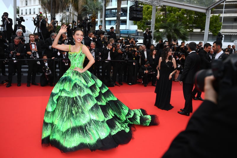 Indonesian actress Raline Shah in a Cinco dress at Cannes 2022. Getty Images