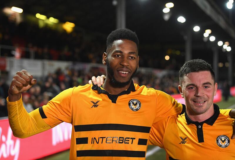 Striker:  Jamille Matt (Newport County) – Scored with a towering header and tormented Leicester as League Two Newport got a deserved win in the weekend’s biggest shock. Getty Images
