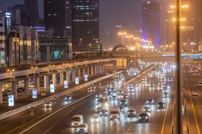 Evening traffic on Dubai's Sheikh Zayed Road. Antonie Robertson / The National
