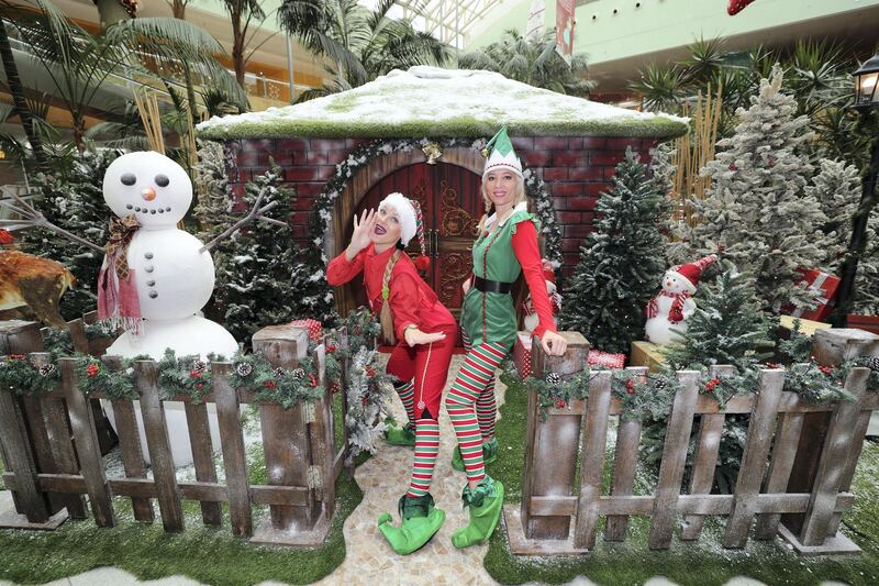 Dubai, United Arab Emirates - Reporter: N/A: Photo project. Christmas decorations and elves at Times Square. Monday, December 9th, 2019. Times Square, Dubai. Chris Whiteoak / The National