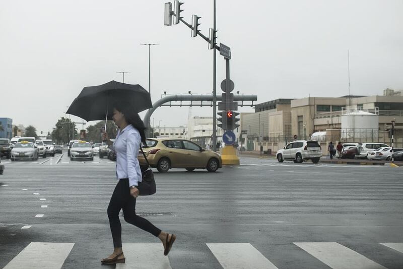 Rain fell in Dubai last night and there could be more today. Mona Al Marzooqi / The National