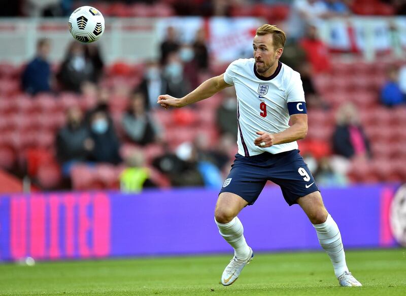 England's Harry Kane in action during the friendly against Austria in Middlesbrough, Britain, 02 June 2021. EPA