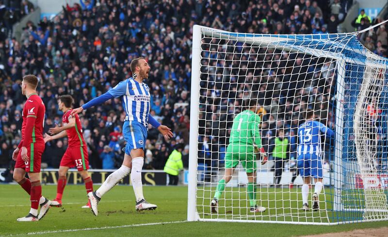 Striker: Glenn Murray (Brighton) – While Brighton have signed a new striker, in Jurgen Locadia, Murray reached 10 goals for the season with a brace against Swansea. Hannah McKay / Reuters