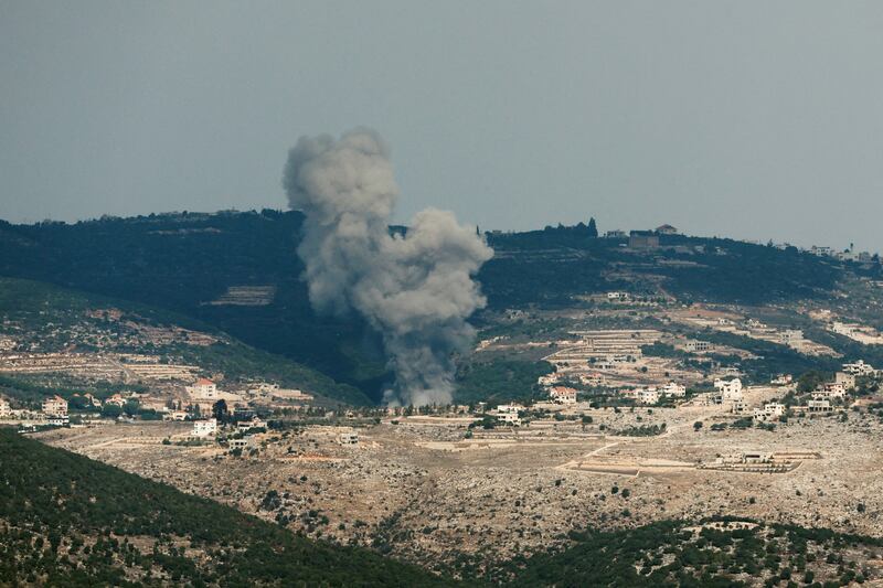 Smoke rises on the Lebanese side of the border between Israel and Lebanon after an Israeli air strike on Saturday. Reuters