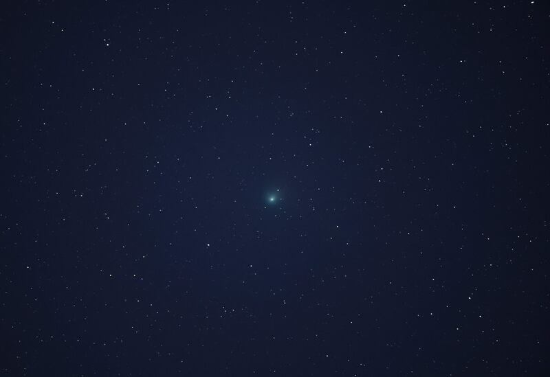 The comet over the skies of San Bernadino County, California, as it approaches Earth