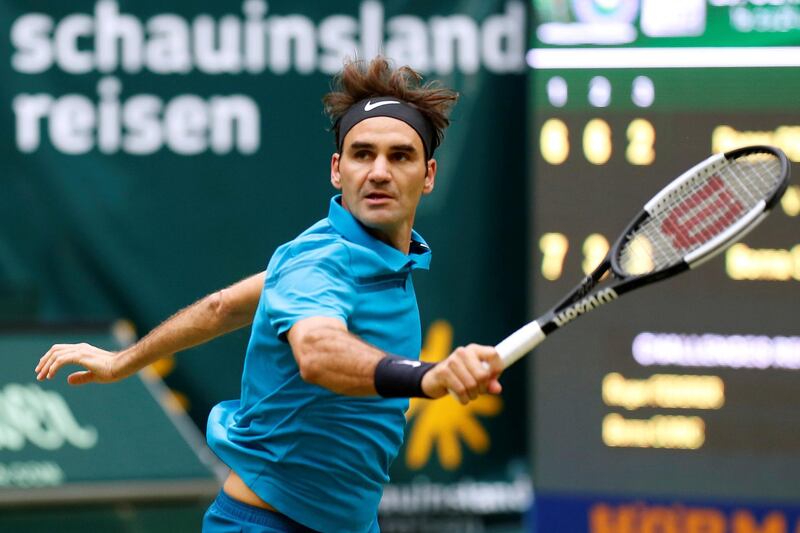 Tennis - ATP - Halle Open Finals - Gerry Weber Stadion, Halle, Germany - June 24, 2018   Switzerland's Roger Federer in action during the final against Croatia's Borna Coric   REUTERS/Leon Kuegeler