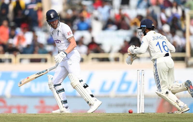 England captain Ben Stokes is bowled by Kuldeep Yadav of India  for four. Getty Images