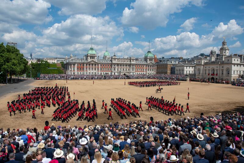 The Trooping the Colour ceremony is carried out at Horse Guards, London. AP