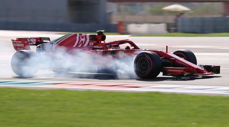 Kimi Raikkonen locks up. Reuters