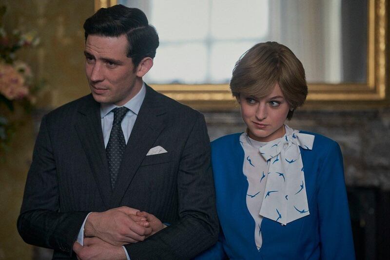 Josh O'Connor and Emma Corrin as Prince Charles and Princess Diana in season four of 'The Crown'. Netflix 