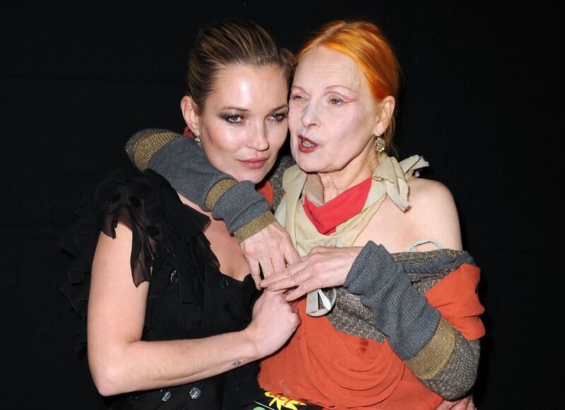 Kate Moss with Westwood in December 2009. PA