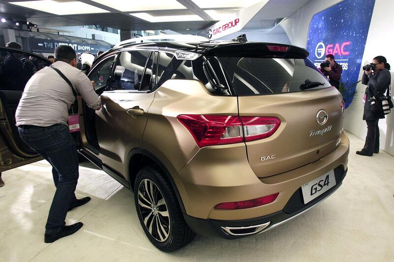 Chinese car maker GAC Group returned to the North American International Auto Show in Detroit by unveiling the Trumpchi GS4 compact SUV. The company is searching for a distribution partner in the US to help sell its vehicles there. Bill Pugliano / Getty Images / AFP