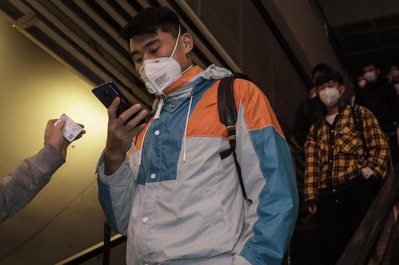 Wuhan Zall football team arrive at Wuhan railway station in Hubei, China. The  team left Wuhan on January 5, 2020 for a training session in Guangzhou of Guangdong Province. Since then they have spent 104 days training in Malaga, Spain and other cities in Guangdong before finally returning. Getty