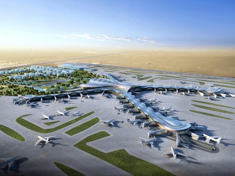 Artists impression of the new Midfield terminal. The terminal, with an initial capacity of 30 million passengers, has also been designed to accommodate both a high-speed rail link and metro connection in the future. Courtesy of Abu Dhabi Airports Company