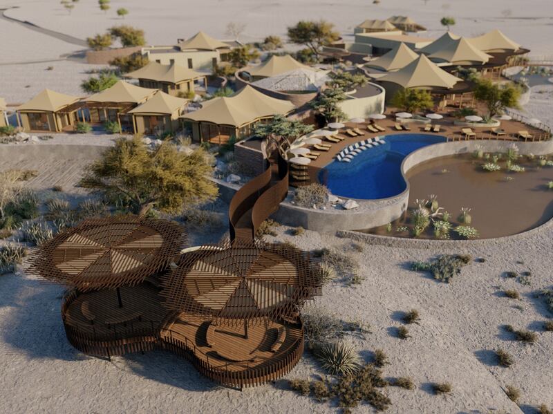 A rendering of Al Bridi Resort, part of the Sharjah Safari project