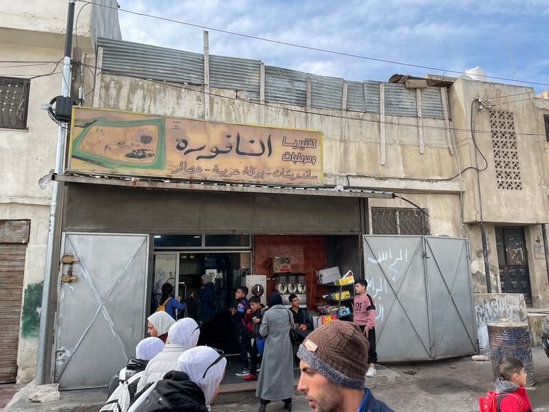 An ice cream and sandwich shop in Wehdat refugee camp