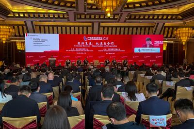 Kristalina Georgieva, managing director of the IMF, delivers her speech at the opening of China Development Forum in Beijing. AP