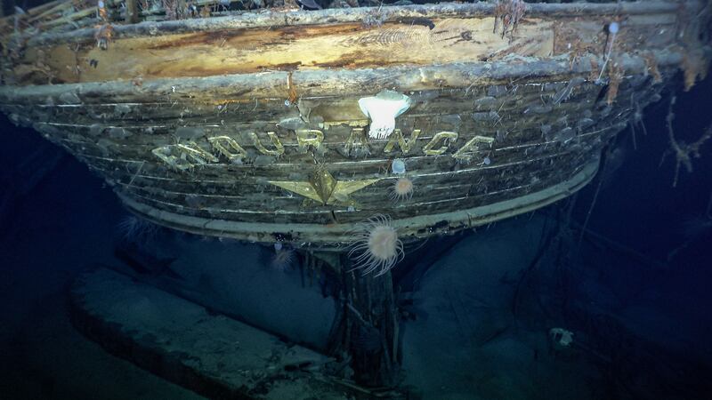 The stern of the wreck of ‘Endurance’, Sir Ernest Shackleton's ship which sank in the Weddell Sea in 1915. All photos: PA