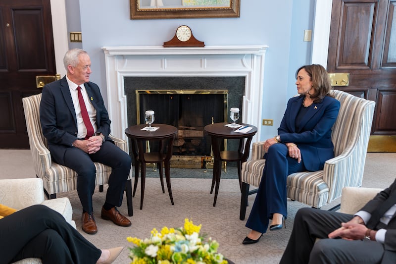 Israeli war cabinet member Benny Gantz and US Vice President Kamala Harris in Washington. Photo: The White House