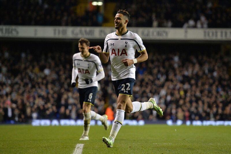 Tottenham Hotspur's Nacer Chadli celebrates scoring their second goal in a League Cup victory over Newcastle United on Wednesday. Glyn Kirk / AFP / December 17, 2014 