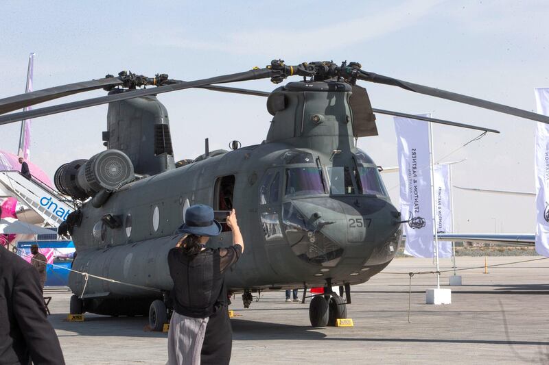 Dubai, United Arab Emirates- Visitors at the Dubai Airshow 2019 at Maktoum Airport.  Leslie Pableo for the National