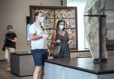 Abu Dhabi, United Arab Emirates, June 25, 2020.   
  The Louvre , Abu Dhabi after 100 days of being temporarily closed due to the Covid-19 pandemic.
Victor Besa  / The National
Section:  NA
Reporter:  Saeed Saeed