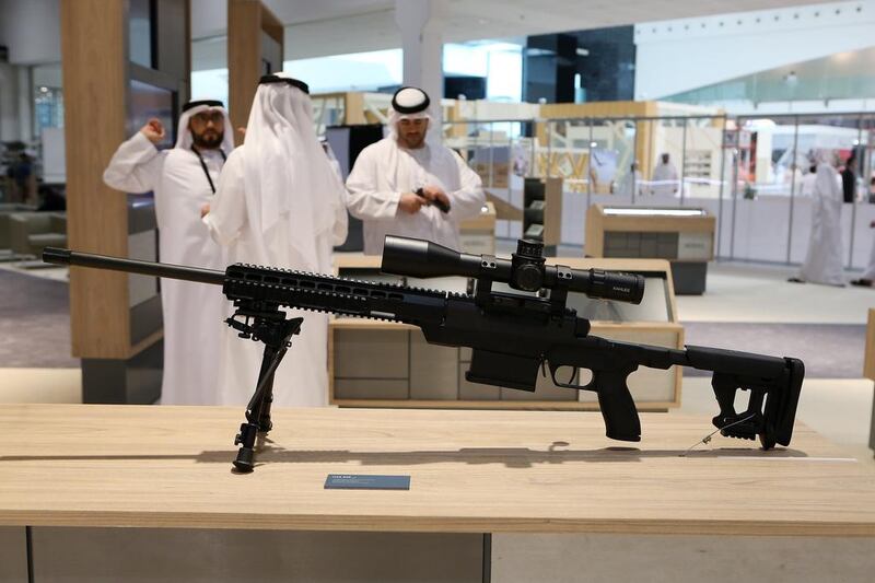 The CSR 308 rifle on display at the Caracal stand.