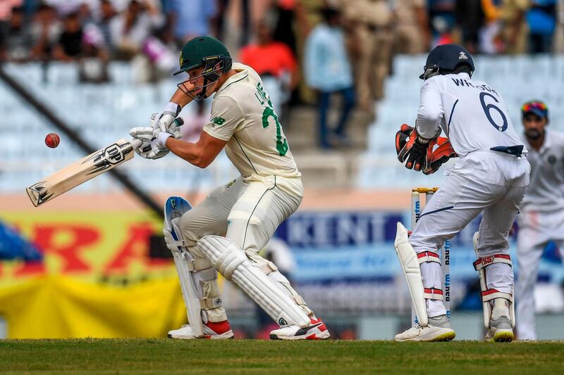 South Africa's George Linde plays a shot. AFP