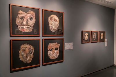 Khayat's masks were inspired by his wife's success in theatre, as well as the persecution of Iraqi Kurds. Antonie Robertson / The National
