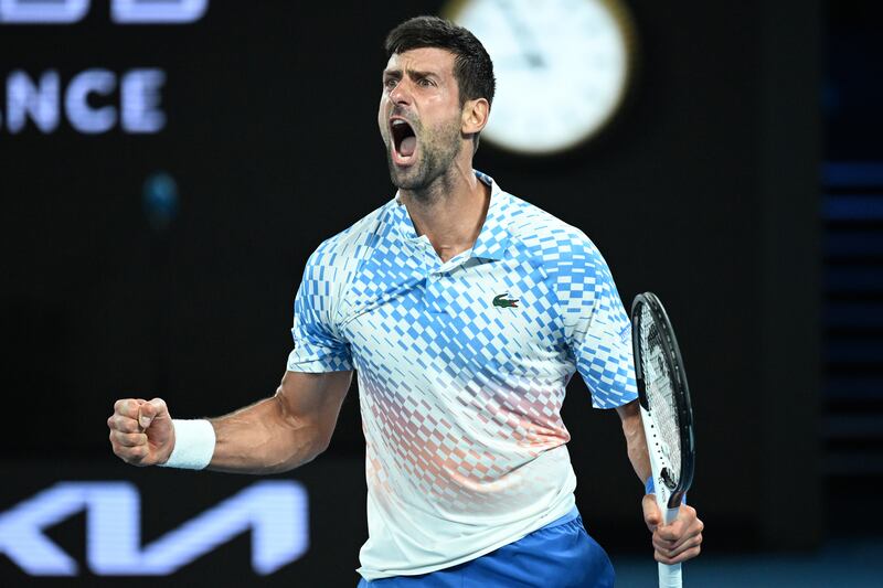 Serbia's Novak Djokovic defeated Andrey Rublev of Russia in their Australian Open quarter-final in Melbourne on Wednesday, January 25, 2023. EPA