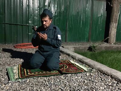 Iftar with Afghan policemen.