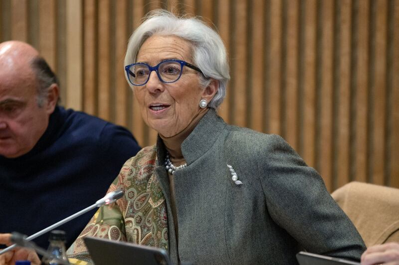 Christine Lagarde, European Central Bank President, said uncertainty remained in the eurozone. AFP