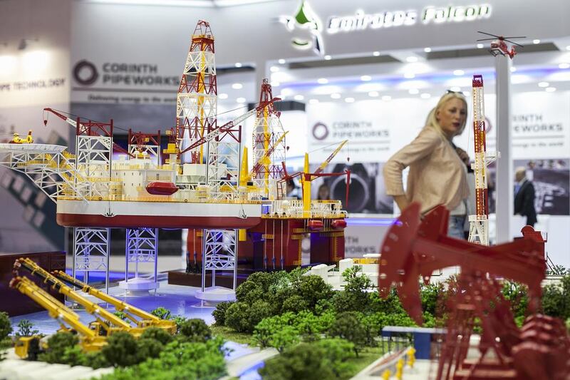 The HPMM Group from China showcases its drilling equipment. Mona Al Marzooqi / The National
