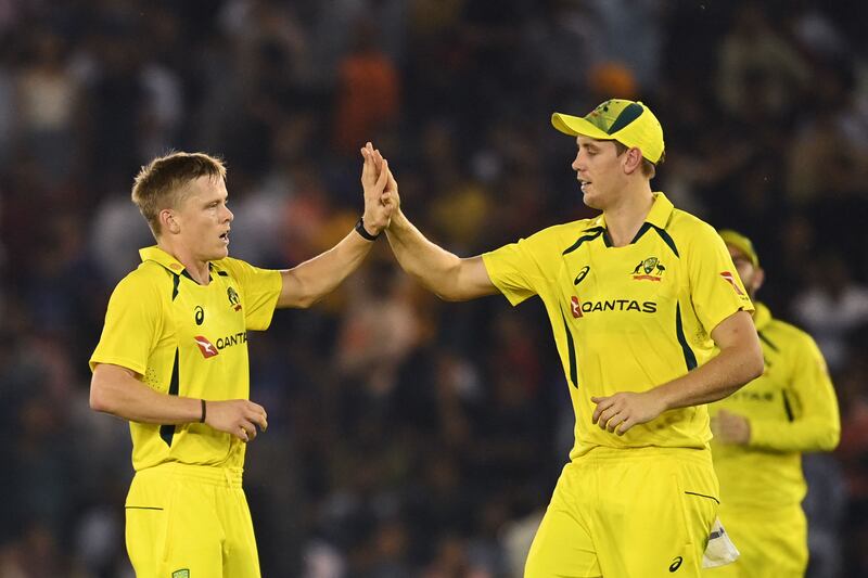 Nathan Ellis was the pick of Aussie bowlers, taking 3-30. AFP