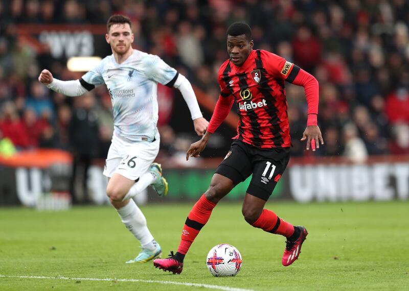 RW: Dango Ouattara (Bournemouth): Provided the assist for Billing’s match-winning goal and continued to pull Liverpool’s defence apart at almost every attacking opportunity. A huge win for Bournemouth, who are still in the drop zone but a little closer to safety.  PA